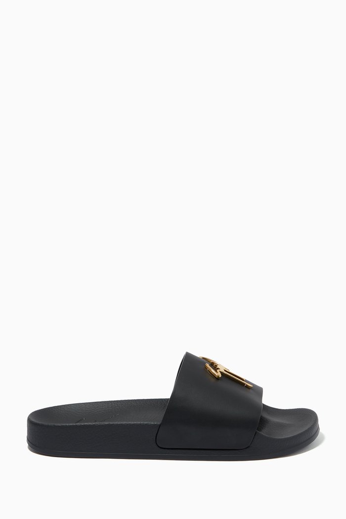 

Brett Slides in Leather, Black