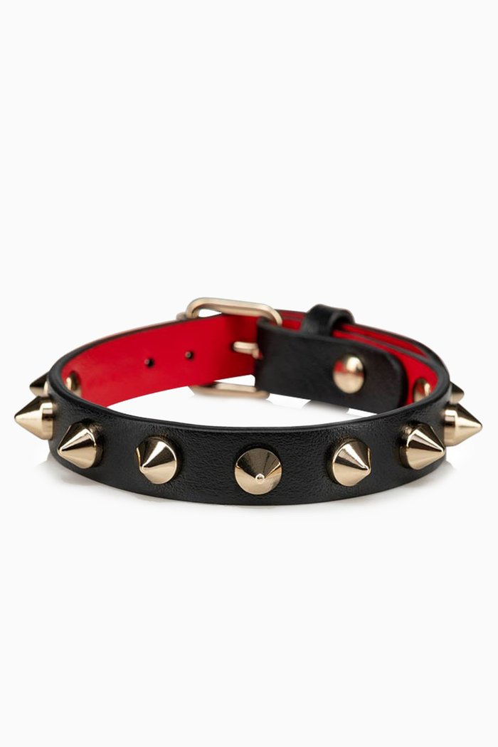 Loubilink Bracelet in Leather, Black