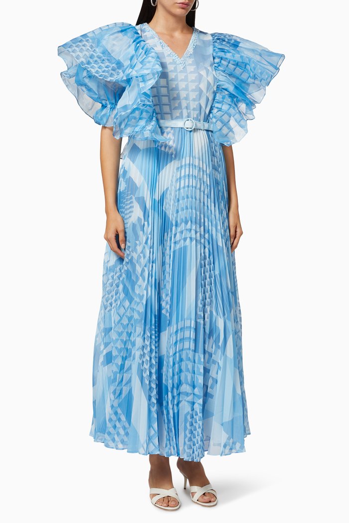 

Aquiline Maxi Dress in Chiffon, Blue