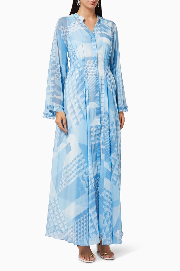 

Aquiline Maxi Dress in Chiffon, Blue
