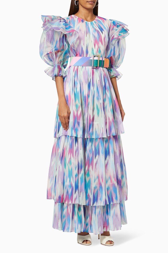 

Ikat Ikke Maxi Dress in Chiffon, Multicolour