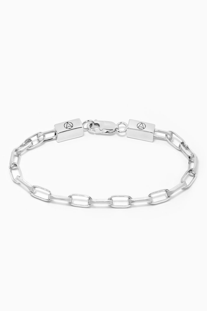 Cable Chain Link Bracelet in Sterling Silver