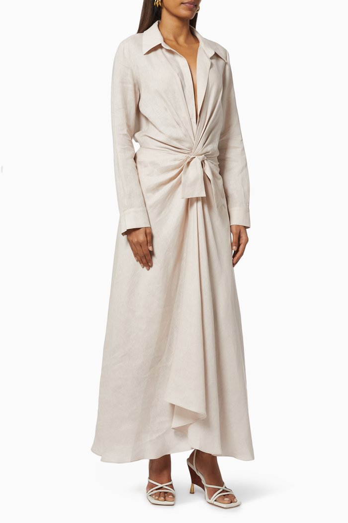 

Dakota Shirt Maxi Dress, Neutral