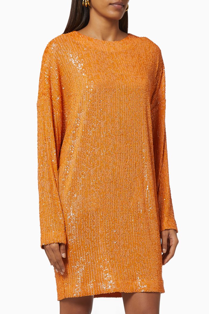 

Oversized Alexandra Sequins Dress, Orange