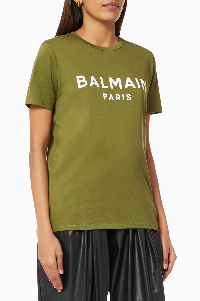 Logo T-shirt in Cotton Jersey, Green