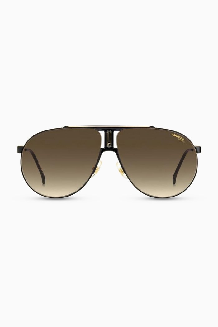 

Panamerika65 Aviator Sunglasses in Stainless Steel, Black