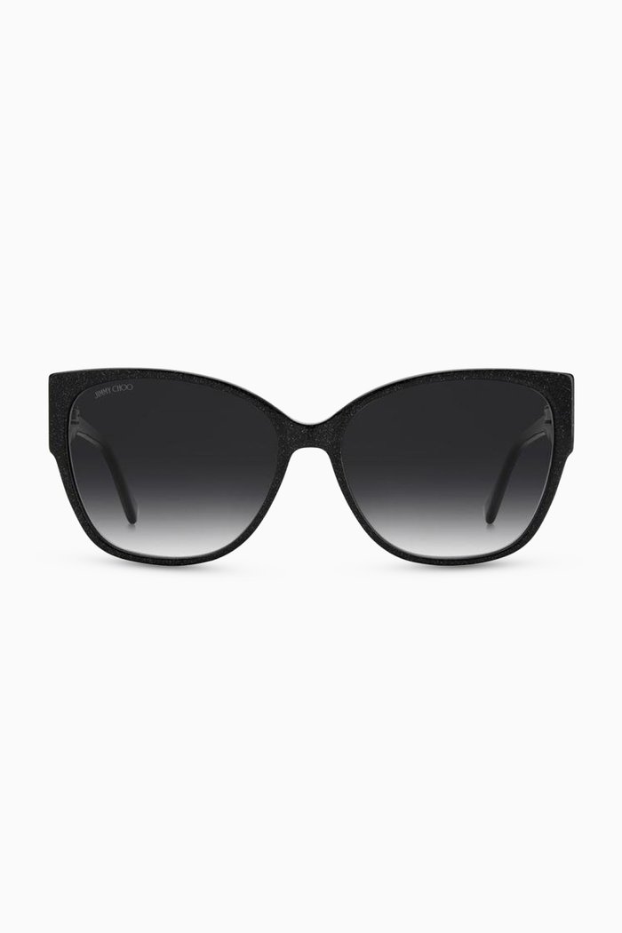 Shay Sunglasses with Copper Gold JC Emblem, Black