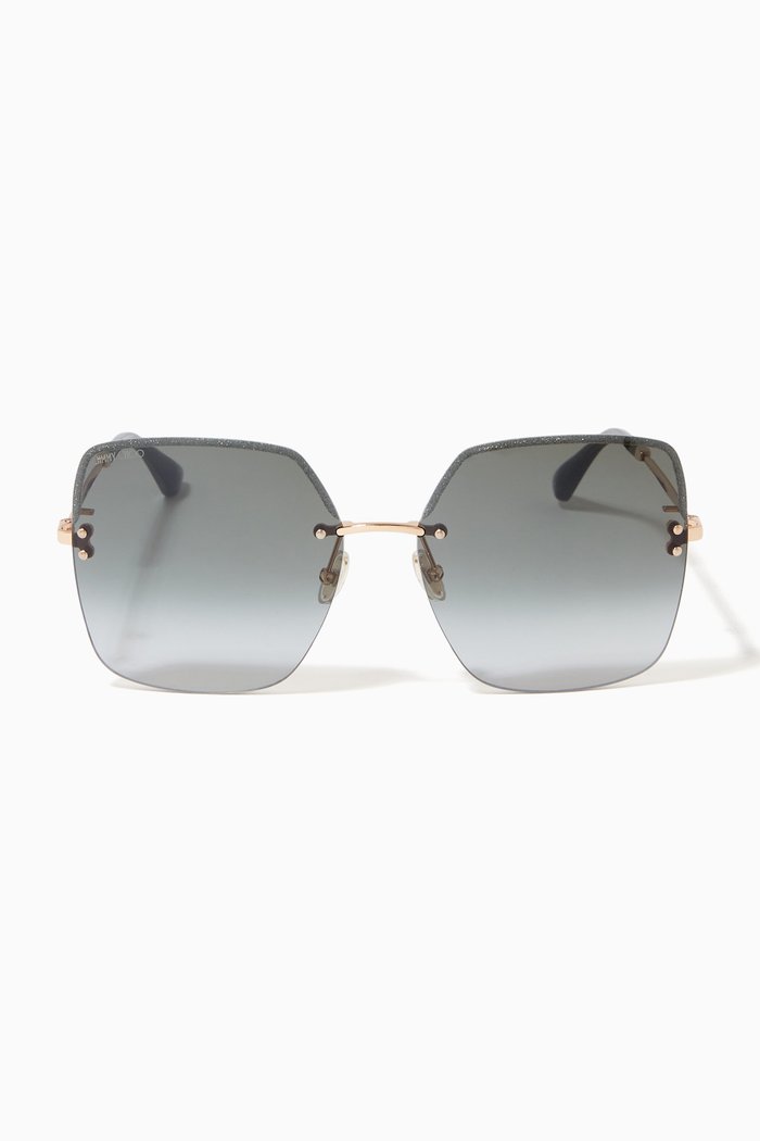 

Tavi Square Sunglasses in Metal, Rose gold
