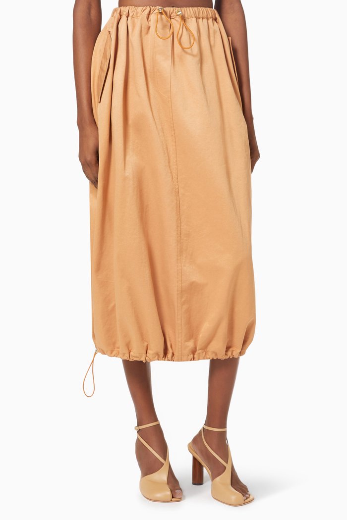 

Parachute Skirt in Cotton Canvas, Neutral