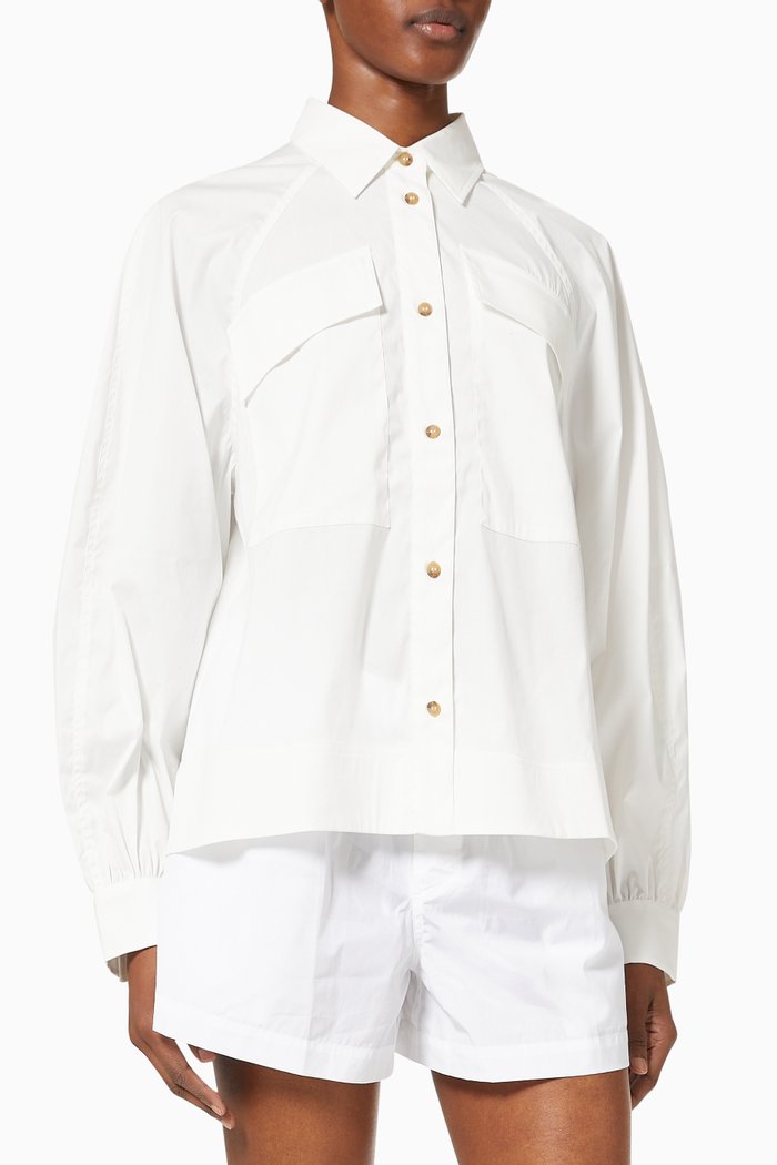 

Franklin Trapeze Shirt in Cotton, White