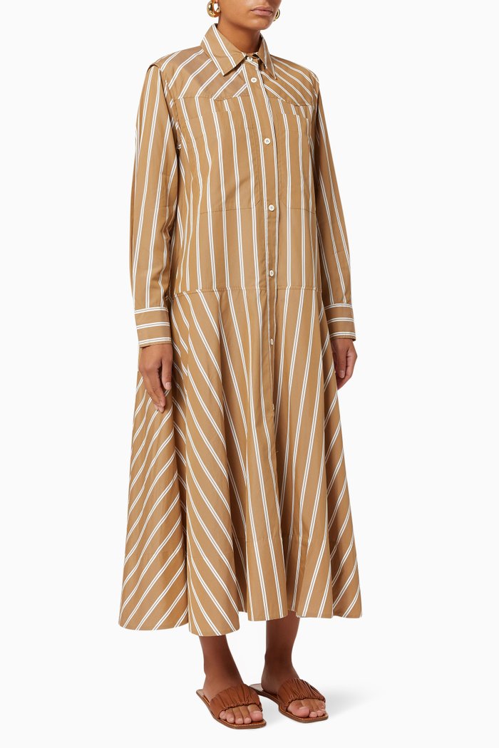 

Calvin Shirtdress in Cotton, Neutral