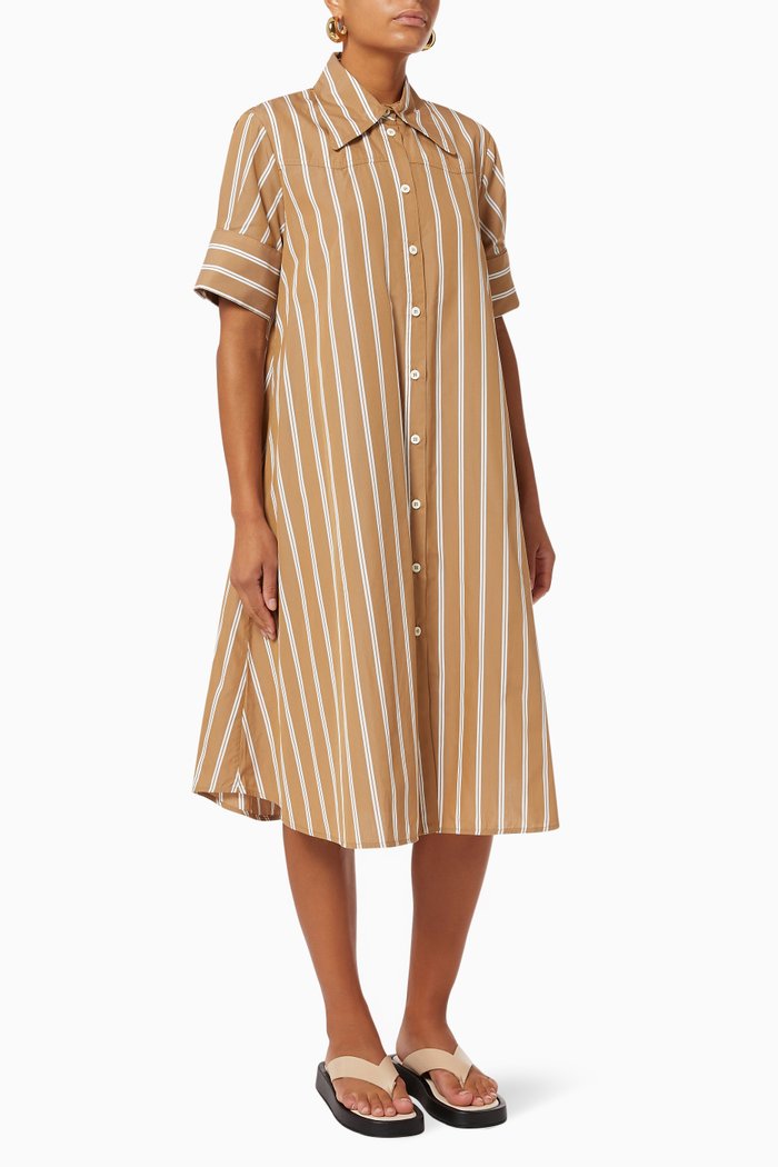 

Calvin Western Shirtdress in Cotton, Neutral