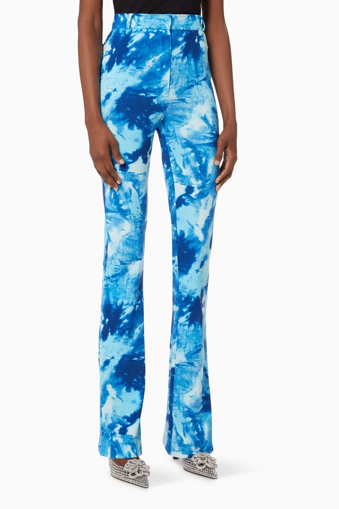 

Ombre Flared Pants in Stretch Nylon, Blue
