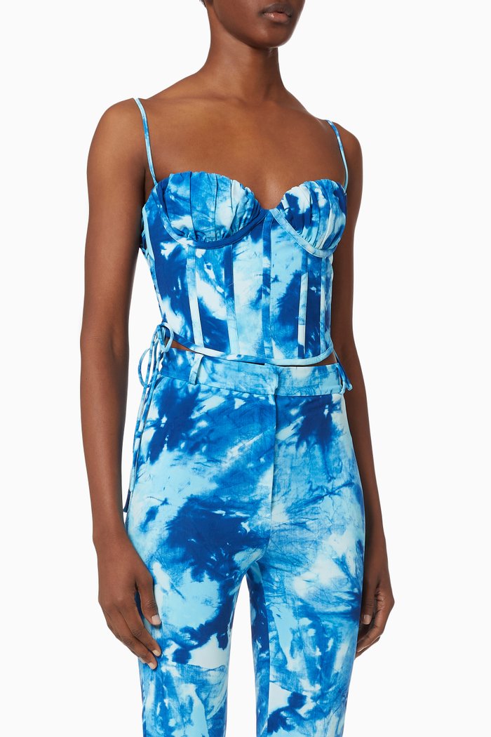

Ombre Corset Top in Stretch Nylon, Blue