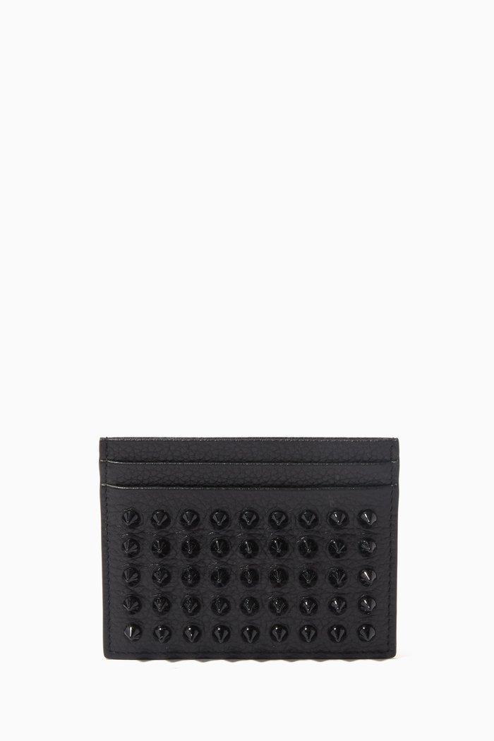 

Kios Spike Card Case in Calf Leather, Black