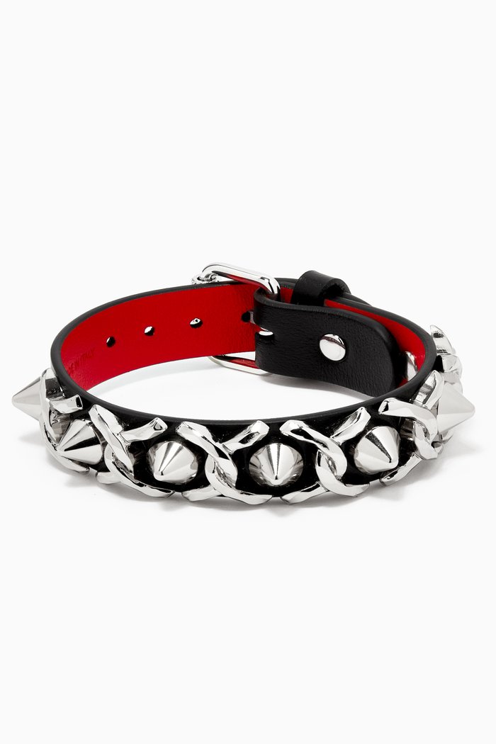 

Loubilink Bracelet in Leather, Black