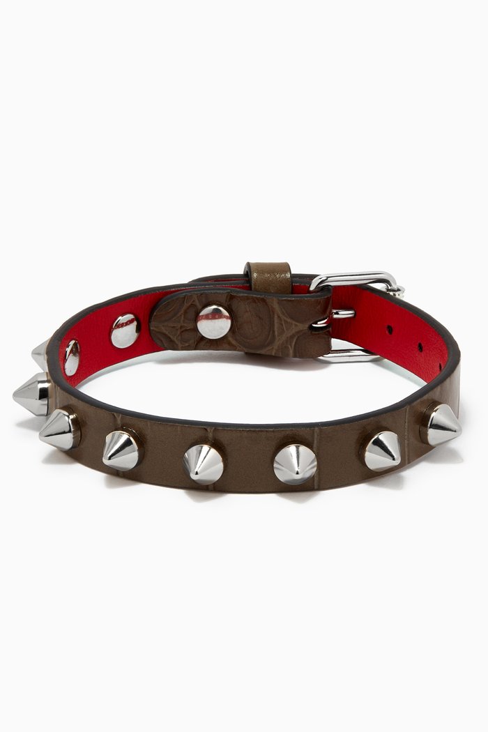 

Loubilink Bracelet in Alligator Embossed Leather, Multicolour