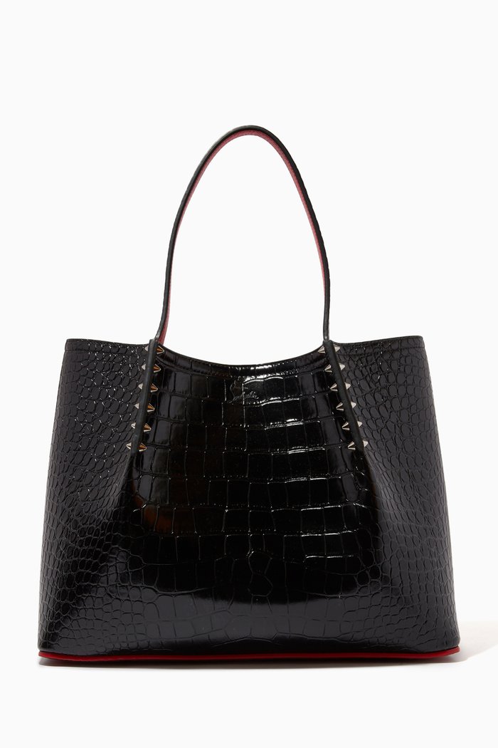 

Cabarock Tote Bag in Croc-effect Leather, Black