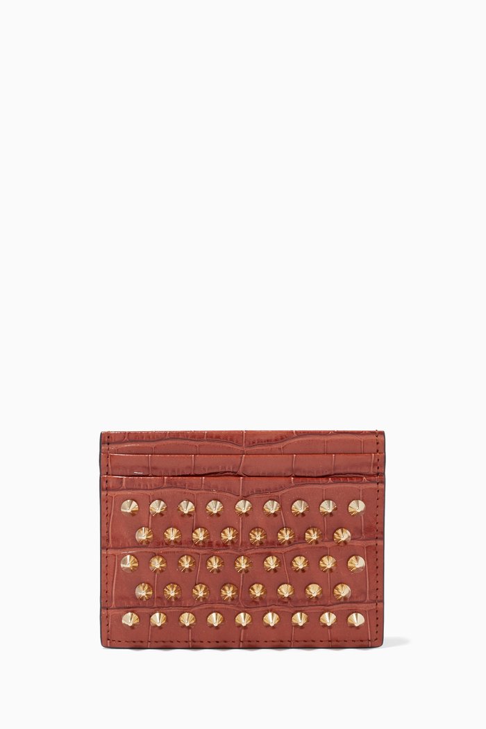 

W Kios Card Holder in Croc-embossed Calfskin, Multicolour