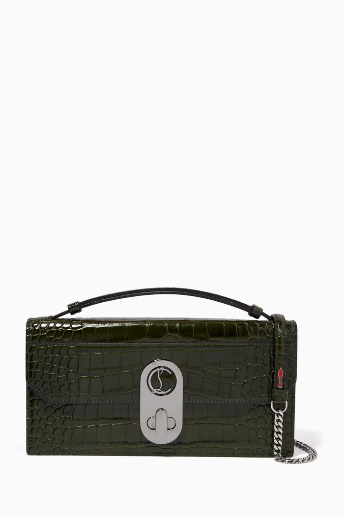 

Elisa Baguette Bag in Alligator Embossed Leather, Multicolour