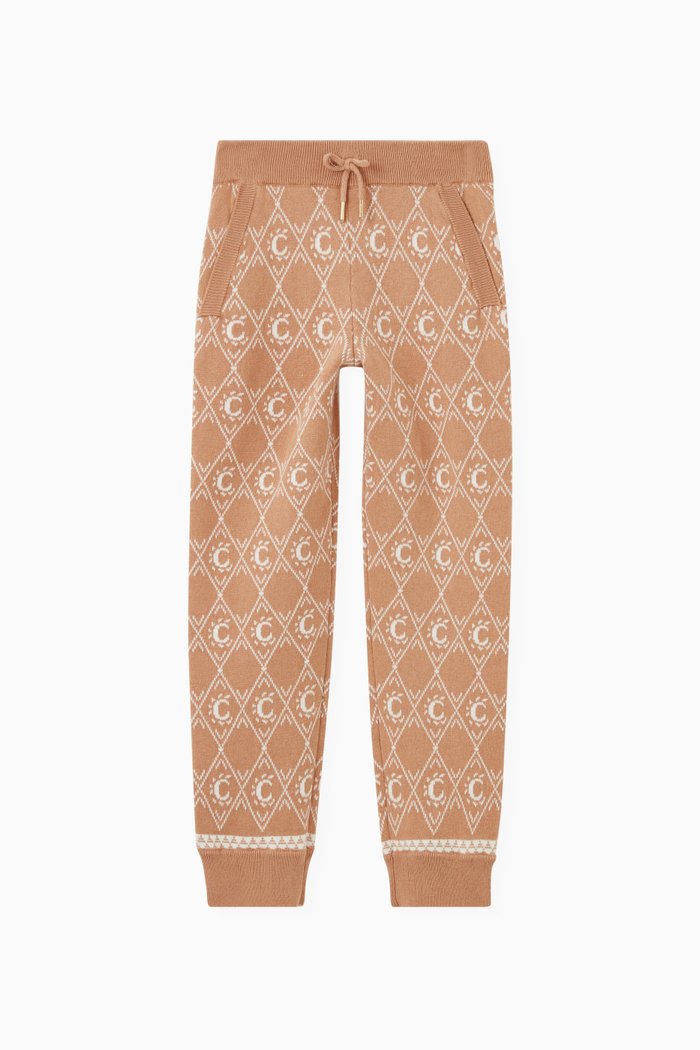 

Logo Trousers in Knitted Jacquard, Brown