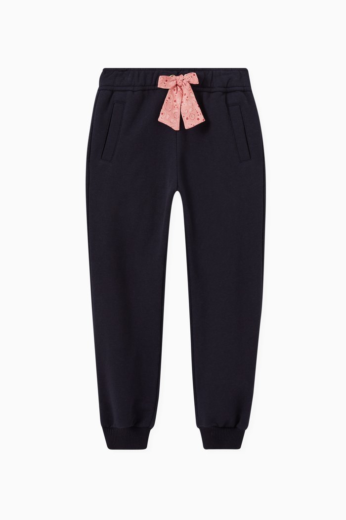 

Paisley Bow Sweatpants in Cotton, Blue