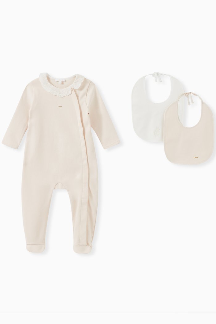 

Pyjama & Bibs in Jersey, Pink