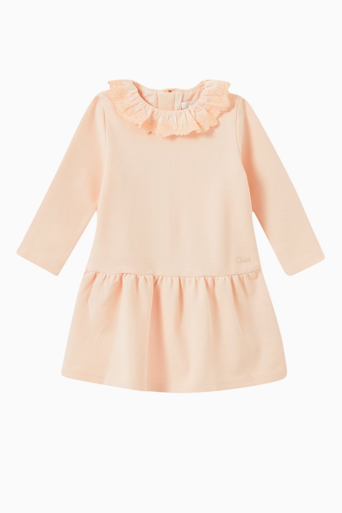 

Ruffle Collar Dress in Milano Knit, Pink