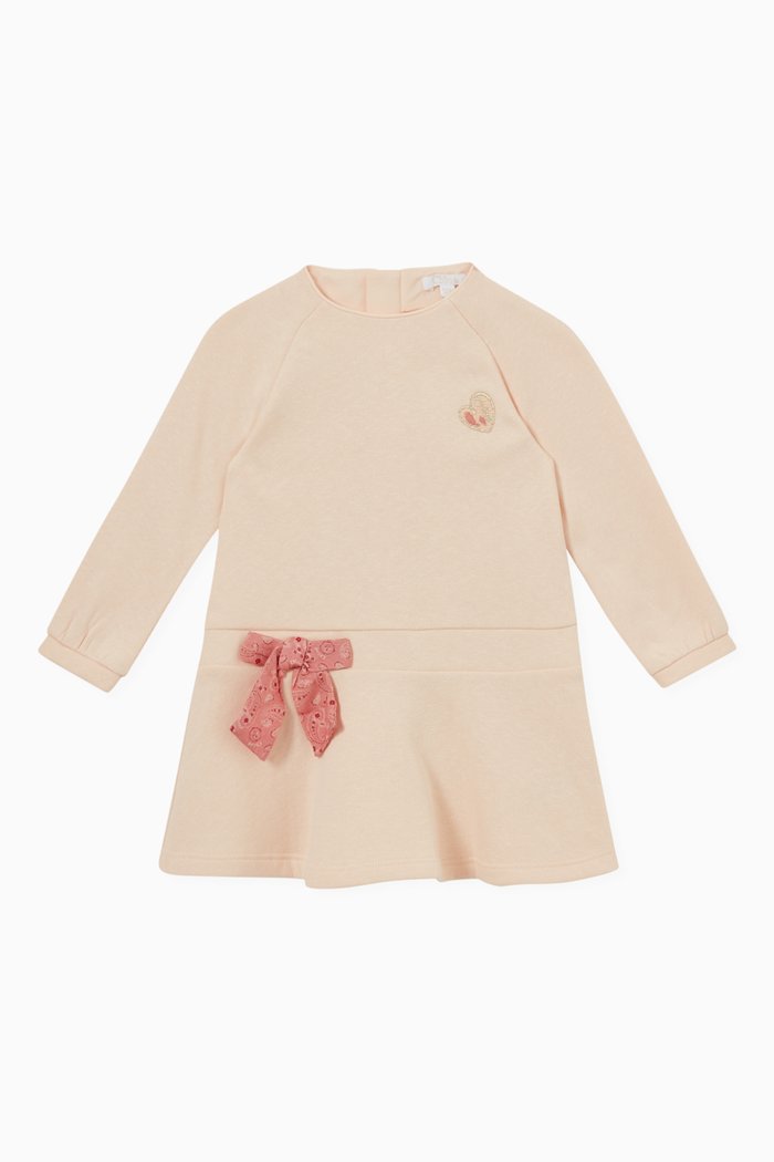 

Logo Sweater Dress in Cotton Knit, Pink