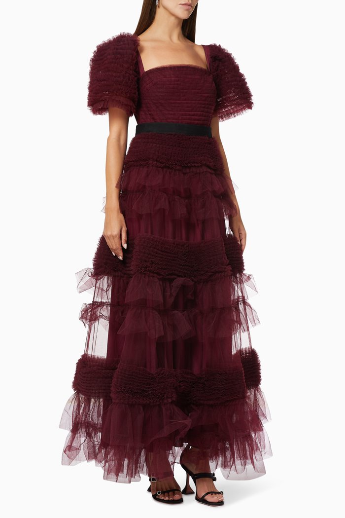 

Ruffle Tiered Dress, Purple