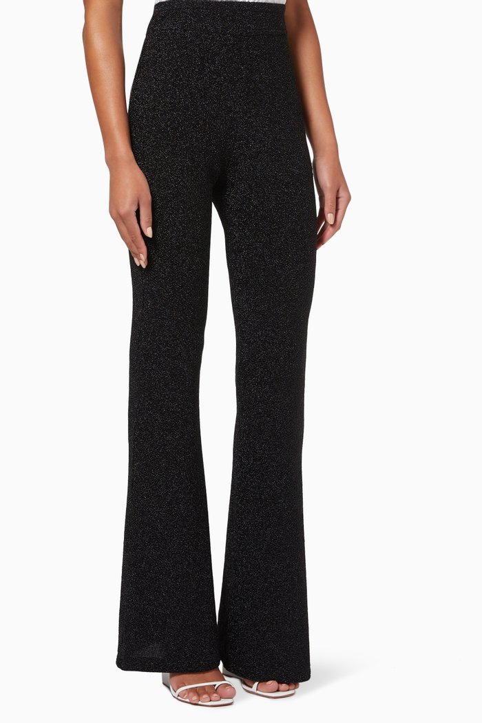 

Island Night Pants in Stretch Textured Fabric, Black
