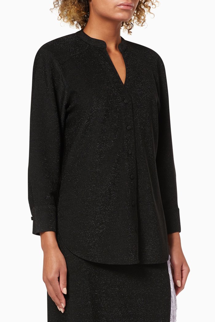

Bounty Lovers Shirt in Stretch Textured Fabric, Black