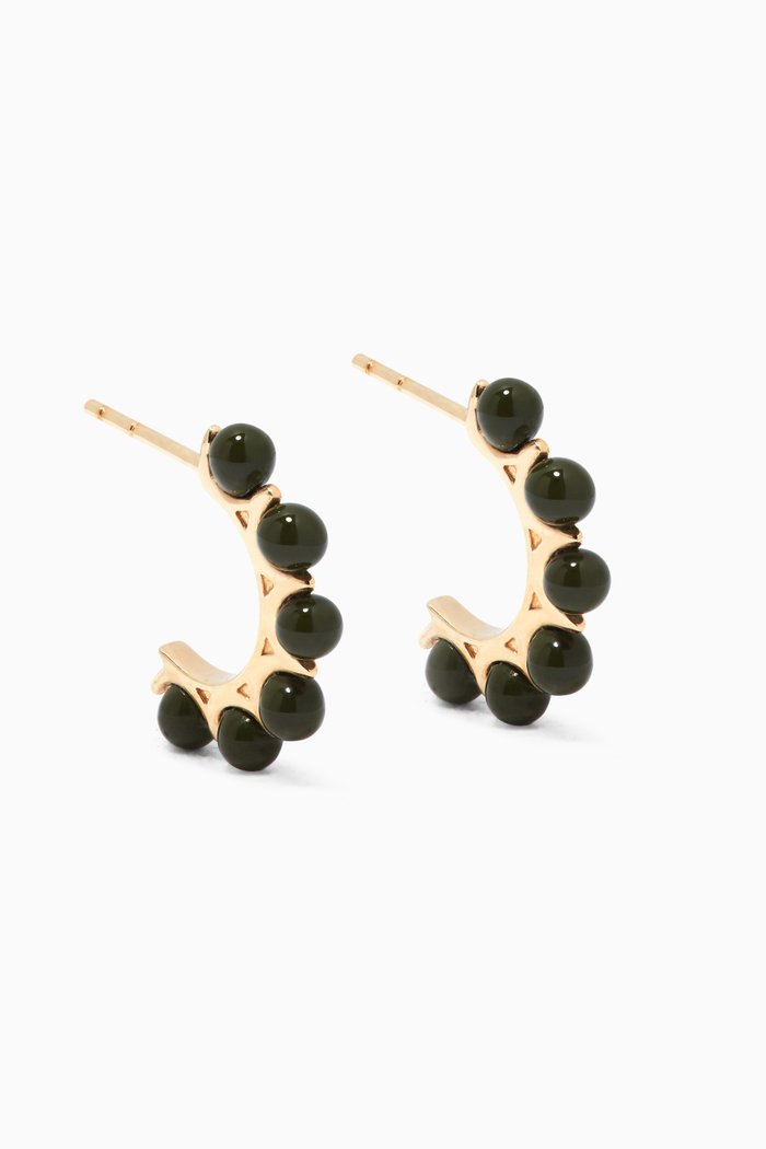 

Hoop Earrings with Enamel in 18kt Gold Plated Silver, Green