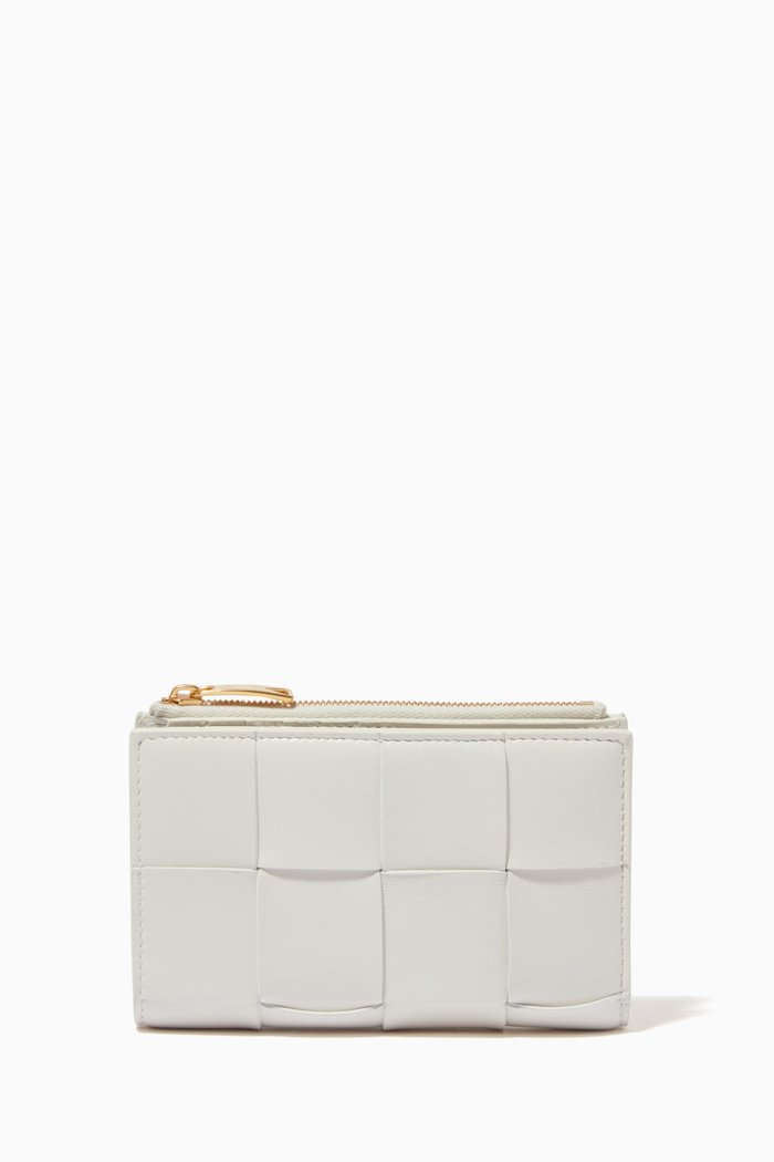 

Bi-fold Wallet in Intrecciato Nappa, White