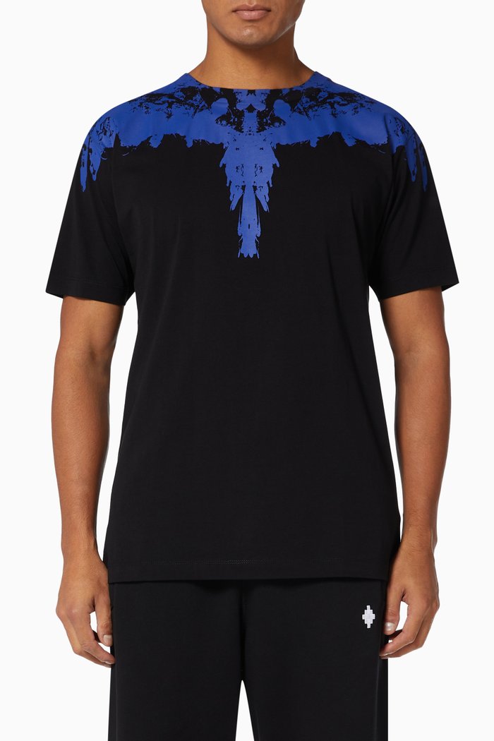 

Tempera Wings T-shirt in Cotton Jersey, Black