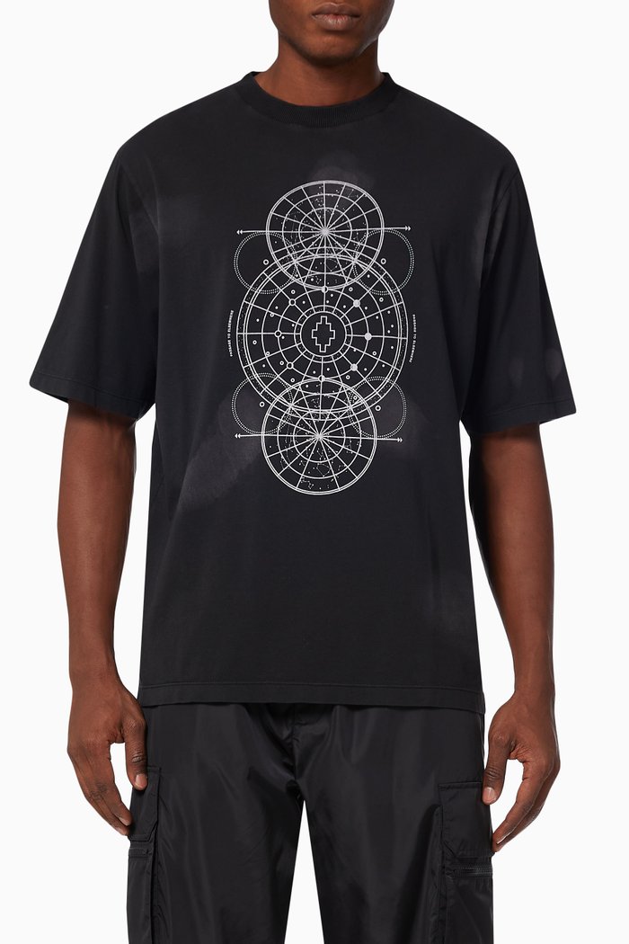 

Astral Circles T-shirt in Cotton Jersey, Black