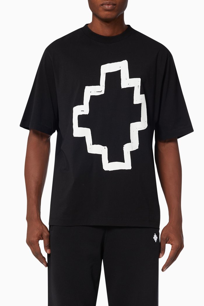 

Tempera Cross T-shirt in Cotton Jersey, Black