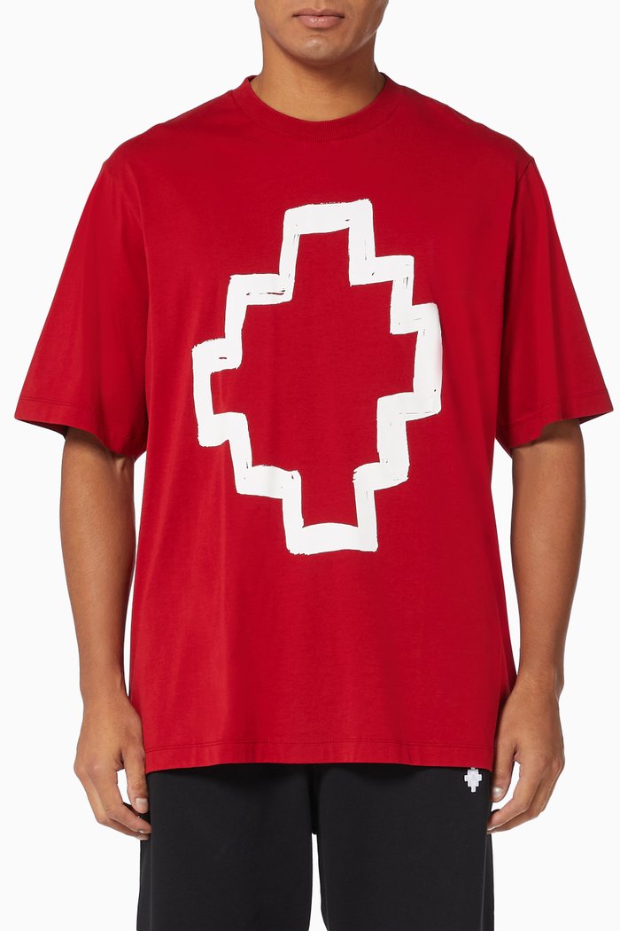 

Tempera Cross T-shirt in Cotton Jersey, Red