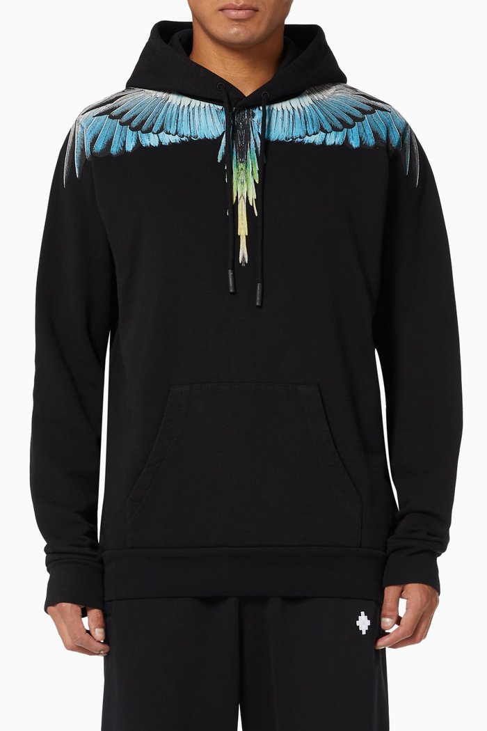

Wings Hoodie in Cotton Jersey, Black