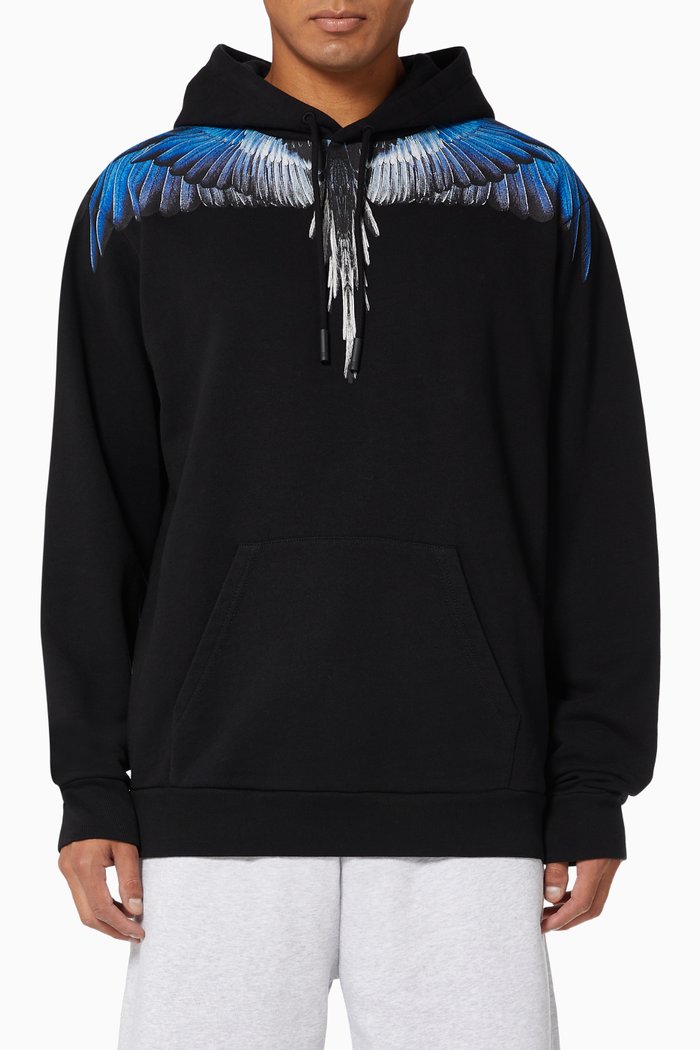 

Wings Hoodie in Cotton Jersey, Black