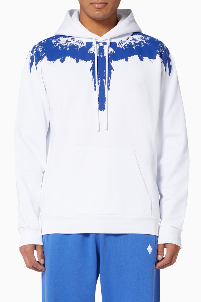 

Tempera Wings Hoodie in Cotton Jersey, White
