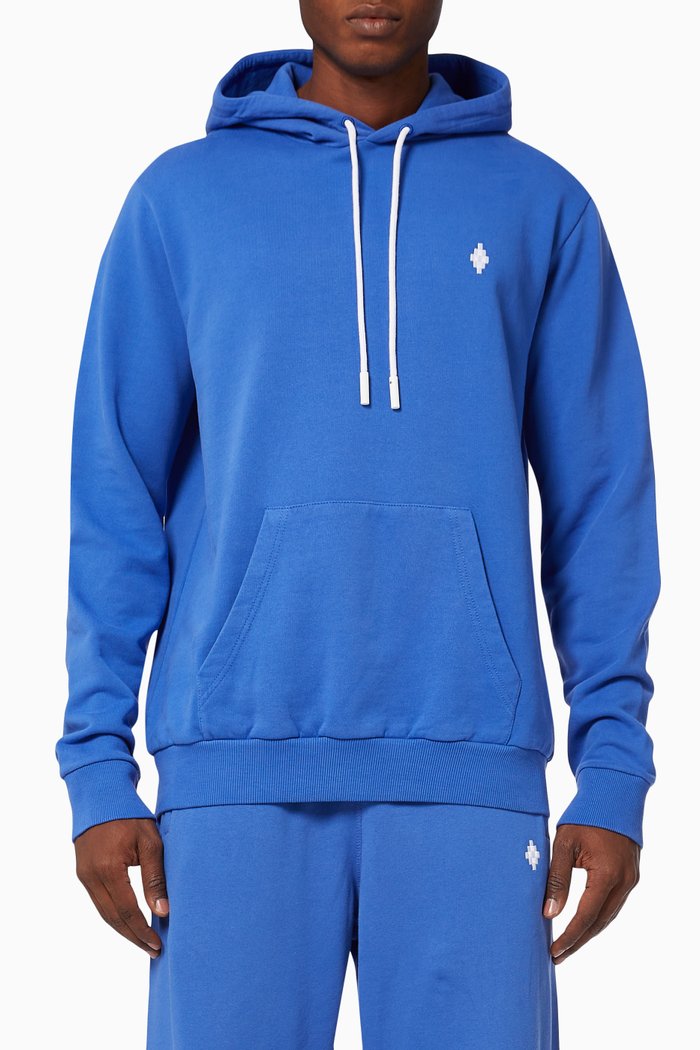 

Cross Hoodie in Cotton Jersey, Blue