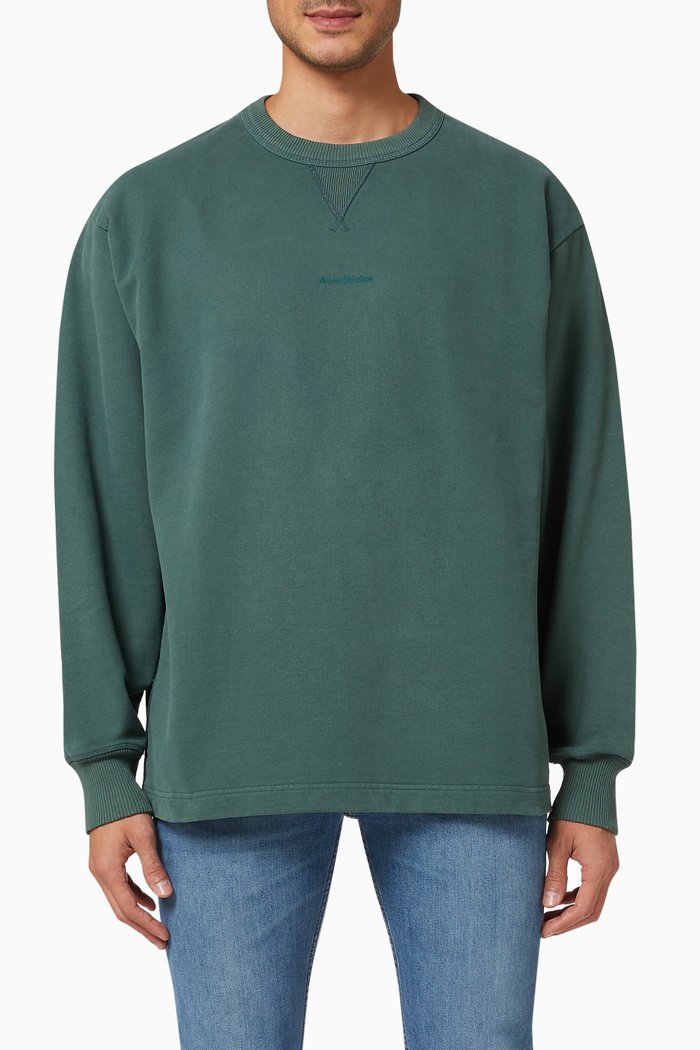 

Logo Sweatshirt in Cotton Fleece, Green