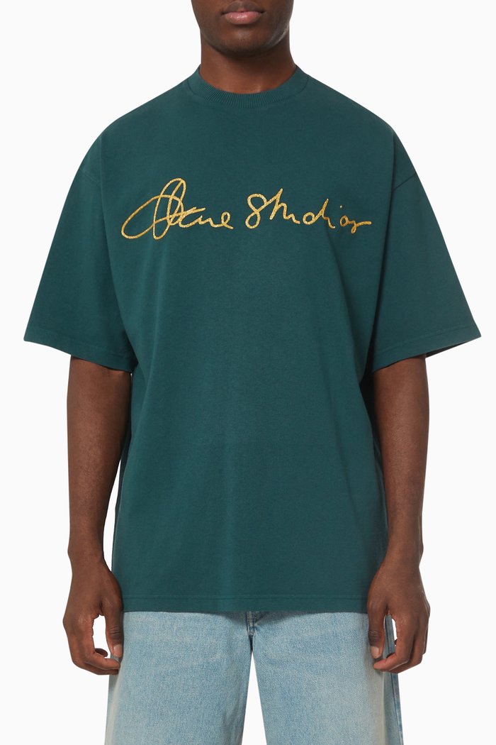

Signature Logo T-shirt in Organic Cotton, Green