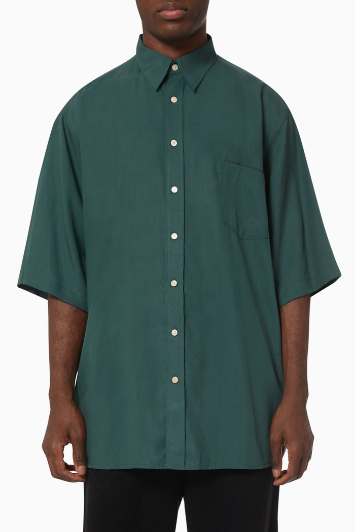 

Oversized Shirt in Lyocell, Green