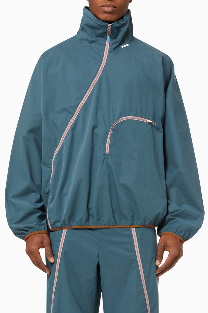 

Packable Jacket in Cotton Blend, Blue
