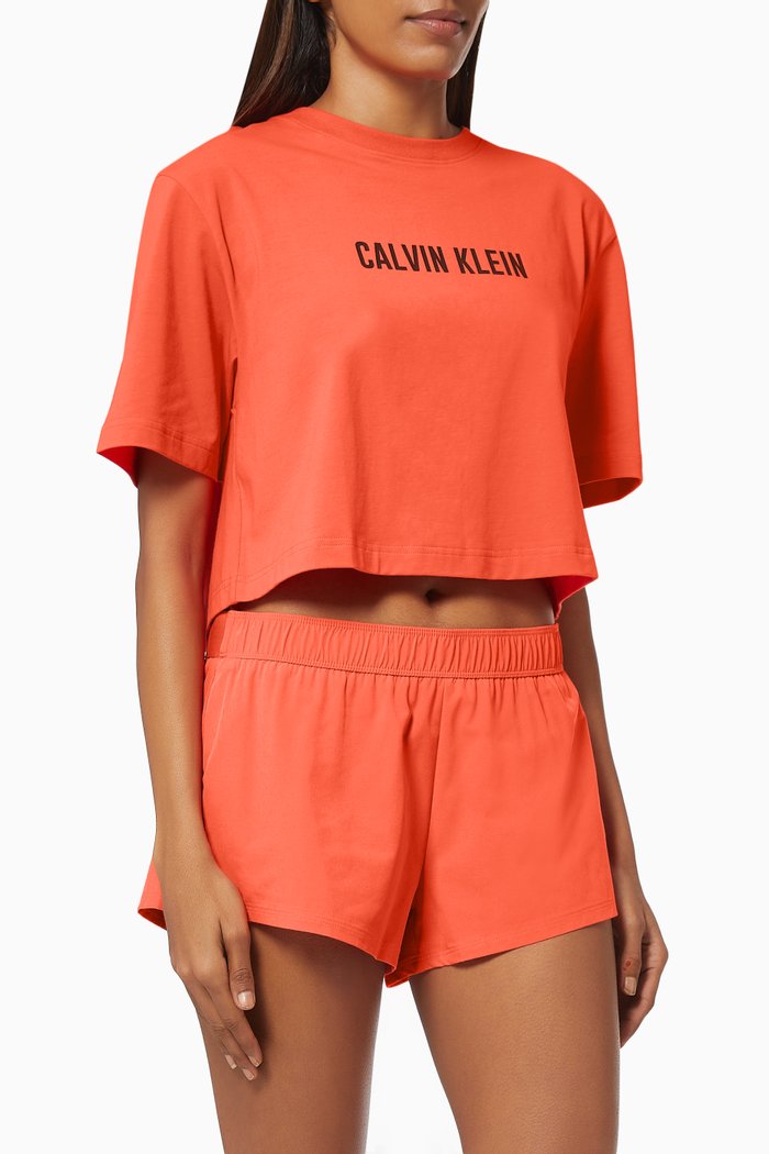 

Open Back Gym T-shirt in Cotton Stretch Jersey, Red