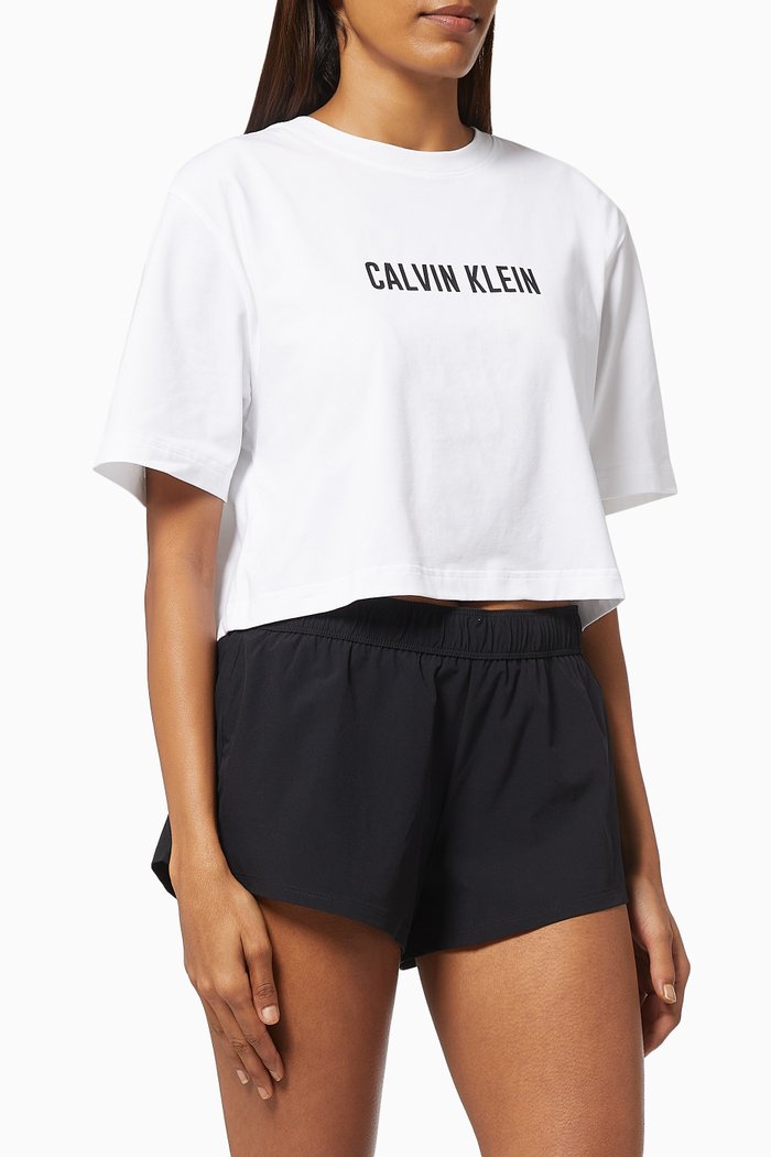 

Open Back Gym T-shirt in Cotton Stretch Jersey, White