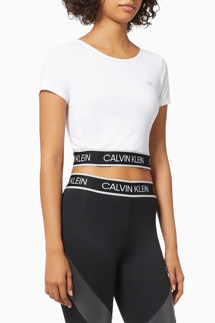 

Cropped Gym T-shirt in Technical Stretch Blend, White