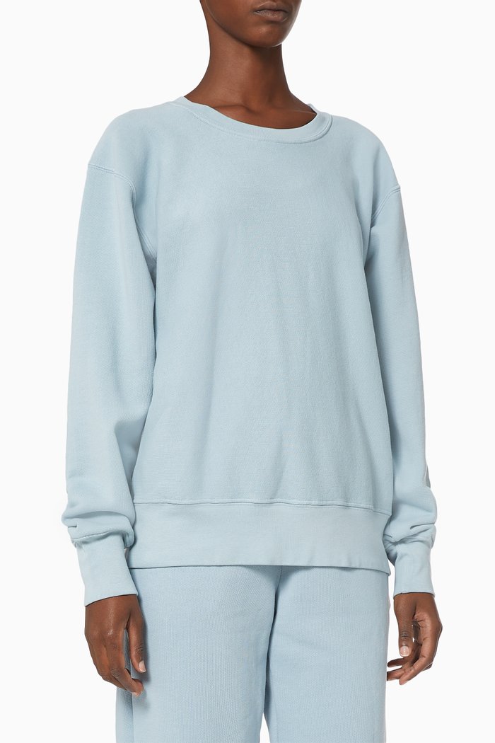

Classic Sweatshirt in Heavyweight Cotton Fleece, Blue